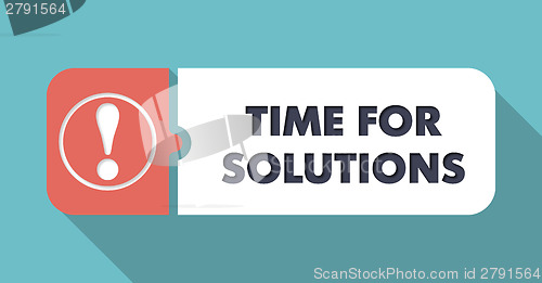 Image of Time For Solutions on Blue in Flat Design.