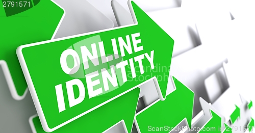 Image of Online Identity on Green Direction Sign - Arrow.