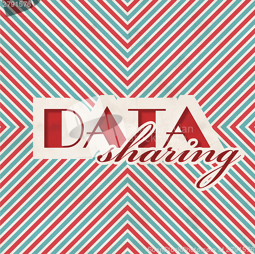 Image of Data Sharing Concept on Striped Background.