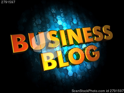 Image of Business Blog - Gold 3D Words.