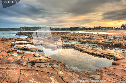 Image of North Avoca rock pools at sunset