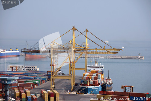 Image of commercial port cranes piraeus athens greece 2