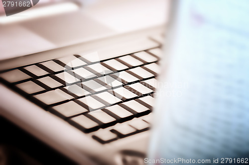 Image of Modern and stylish laptop. 