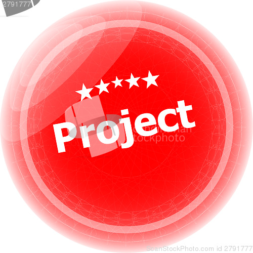 Image of project red rubber stamp over a white background