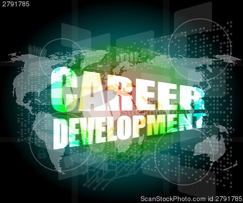 Image of business concept: career development words on digital screen