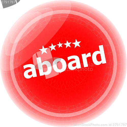 Image of aboard word stickers icon button isolated on white