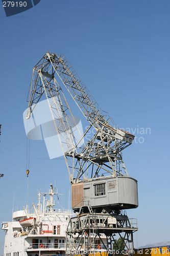 Image of crane over a ship