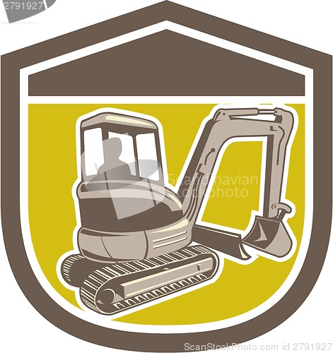 Image of Mechanical Digger Excavator Shield Retro