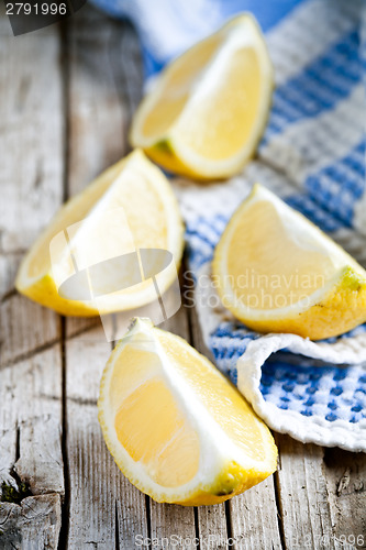 Image of fresh juicy sliced lemon 