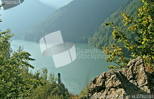Image of Rits's mountain lake in the mountains of the Caucasus.