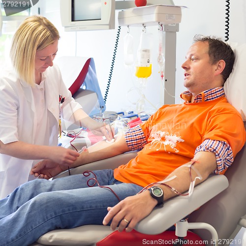 Image of Blood donor at donation.