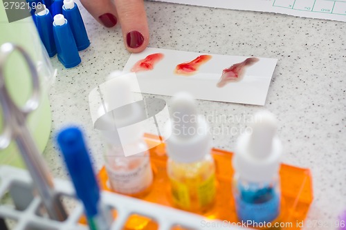 Image of Blood type testing.