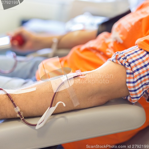 Image of Blood donor at donation.