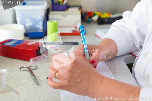 Image of Blood type testing.