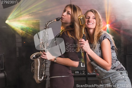 Image of Attractive woman on concert