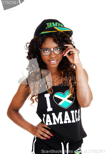 Image of Girl with hat and glasses.