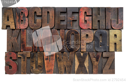 Image of alphabet in letterpress wood type