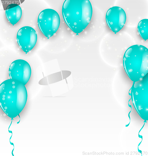 Image of Holiday background with blue balloons