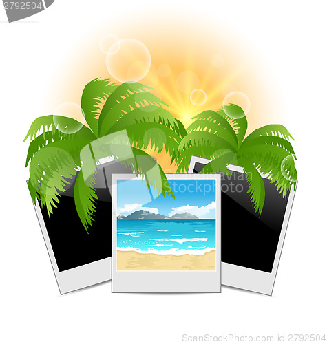 Image of Summertime background with set photo frames