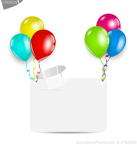 Image of Greeting card with colorful balloons