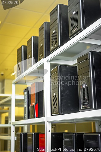 Image of Modern computer cases in a data center