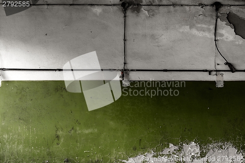Image of Old tiled wall of an industrial building