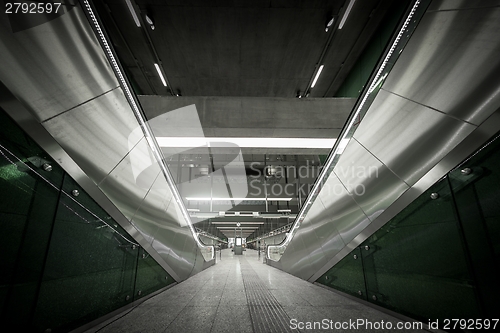 Image of Moving escalator in the business center