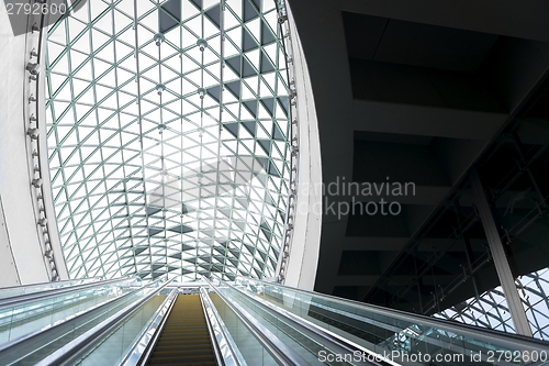 Image of Moving escalator in the business center