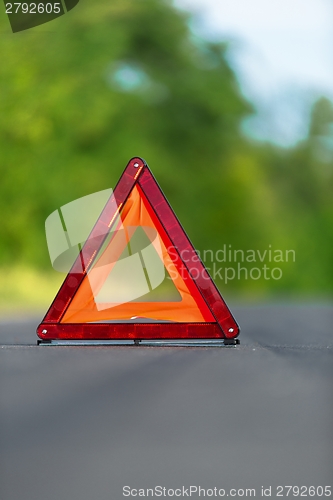 Image of Red triangle of a car