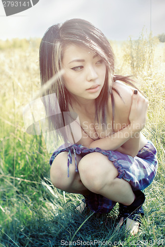 Image of Sad Asian girl