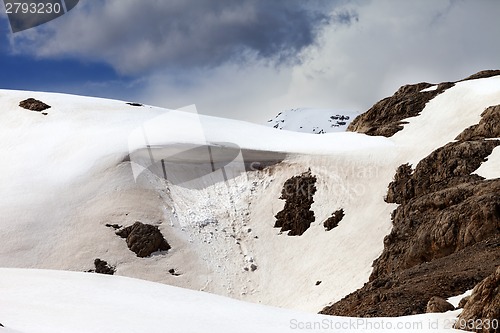 Image of Snow cornice in spring mountains