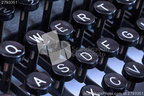 Image of Close up of a dirty vintage typewriter