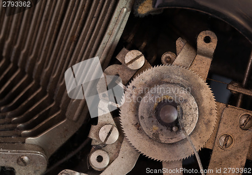 Image of Close up of a dirty vintage typewriter