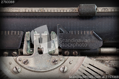 Image of Close up of a dirty vintage typewriter