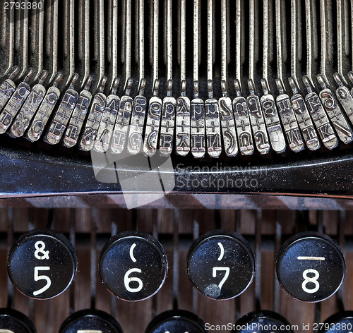 Image of Detail of an old typewriter