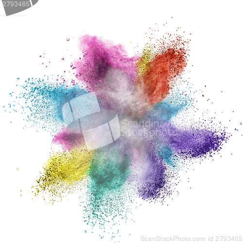 Image of Color powder explosion isolated on white