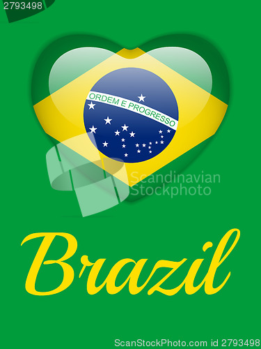 Image of Brazil 2014 Heart with Brazilian Flag