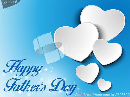 Image of Happy Fathers Day Blue Heart Background