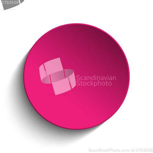 Image of Pink Circle Button on White Background