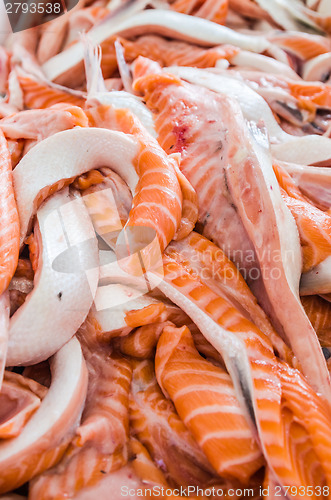 Image of Salmon bellies close-up  