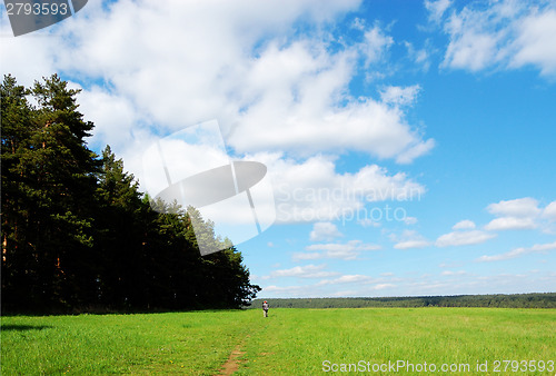 Image of Hiking on grass field