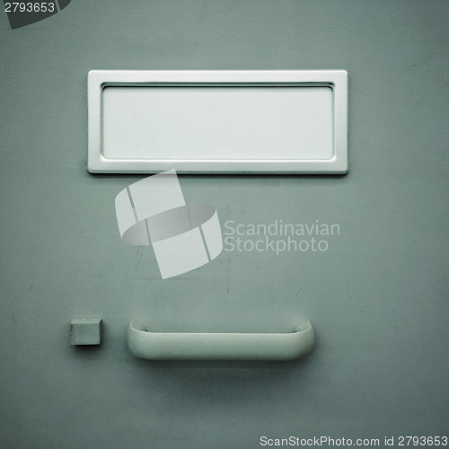Image of Metal locker with blank label
