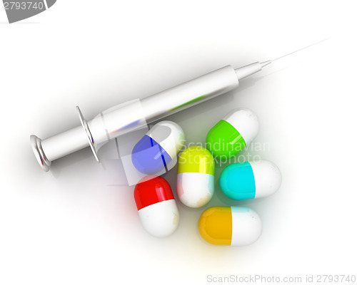 Image of Pills and syringe 