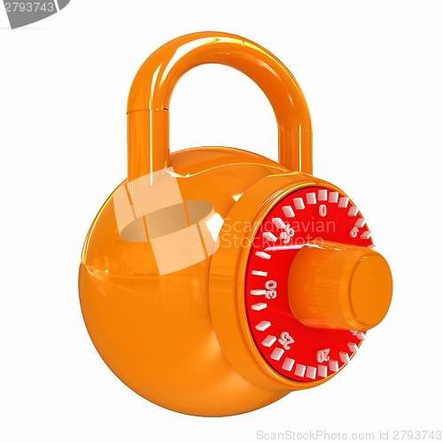 Image of Illustration of security concept with glossy locked combination 