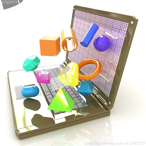 Image of Powerful laptop specially for 3d graphics and software 