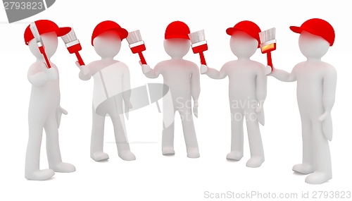 Image of 3d man with a brush