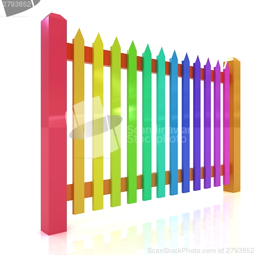 Image of Colorfull glossy fence 