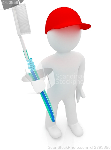 Image of 3d man with toothbrush