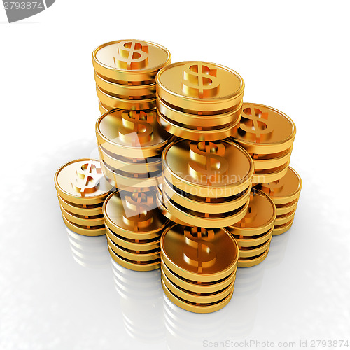 Image of Gold dollar coin stack