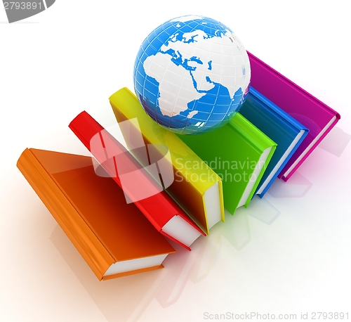 Image of Colorful books and earth
